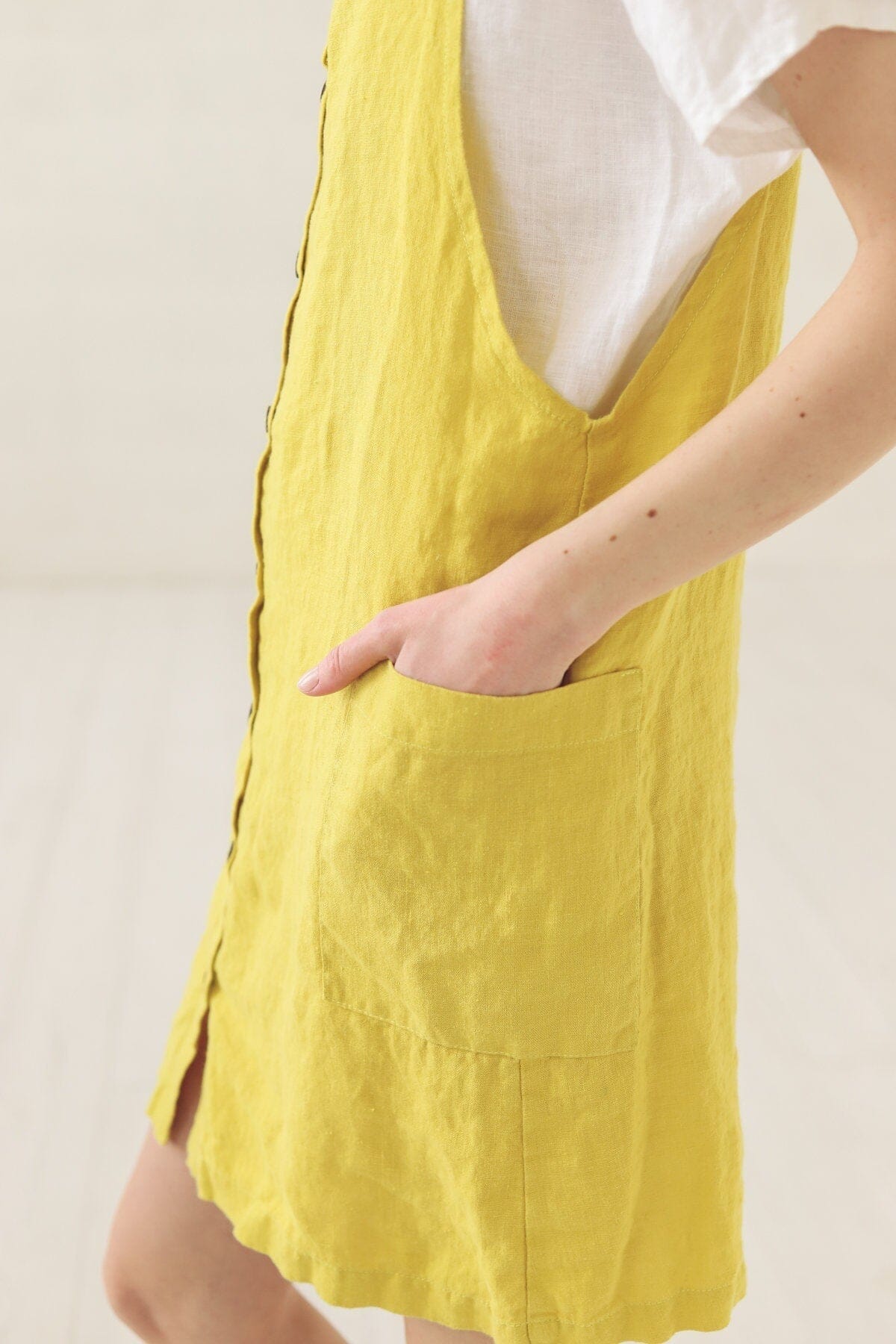 Linen Pinafore Dress for Women Old Linen Mill 