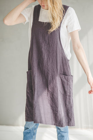 Linen Pinafore Dress D54 Old Linen Mill