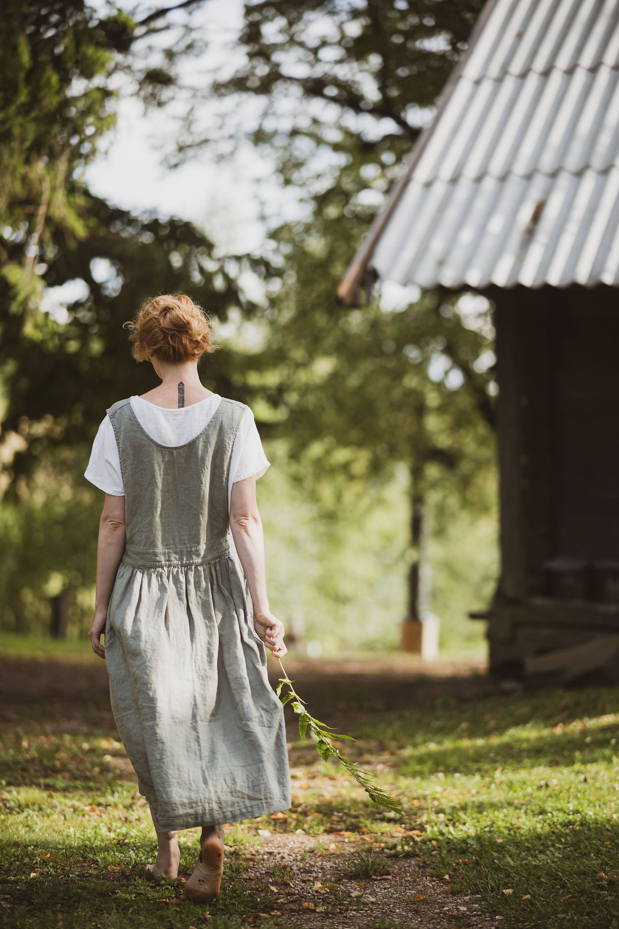 Linen Pinafore Dress D56 Old Linen Mill