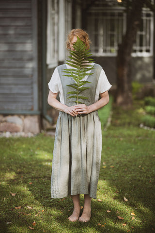 Linen Pinafore Dress D56 Old Linen Mill