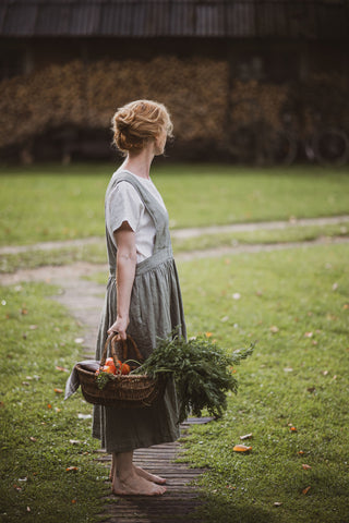 Linen Pinafore Dress D56 Old Linen Mill