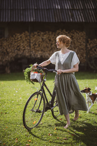 Linen Pinafore Dress D56 Old Linen Mill