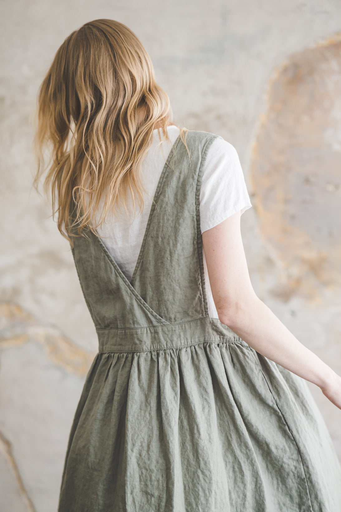 Linen Pinafore Dress D56 Old Linen Mill