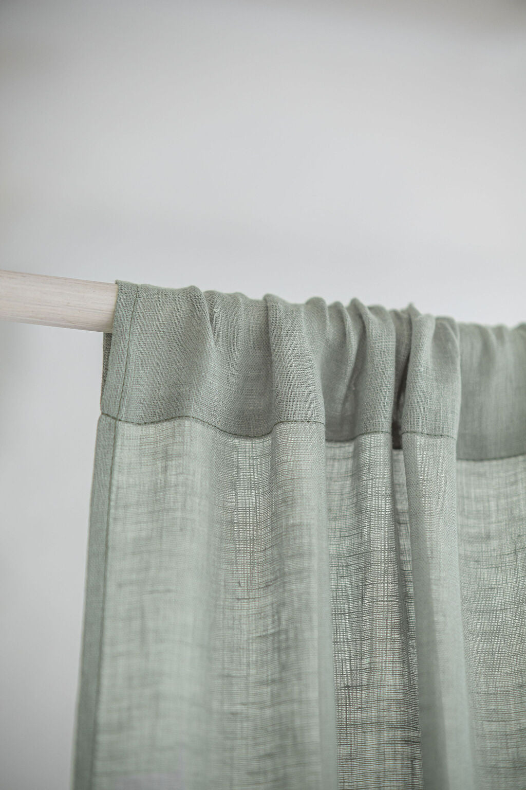 Linen See-Through Day Curtain with Rod Pocket Old Linen Mill