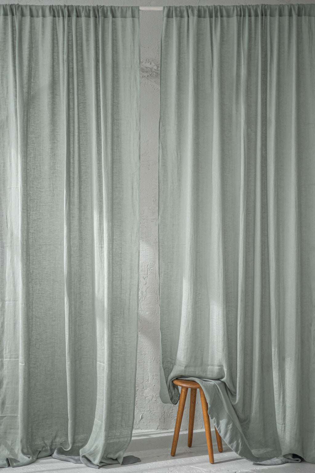 Linen See-Through Day Curtain with Rod Pocket Old Linen Mill