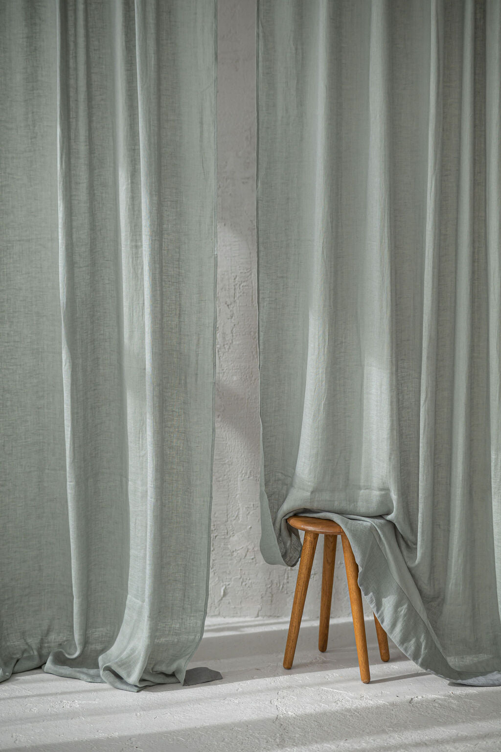 Linen See-Through Day Curtain with Rod Pocket Old Linen Mill