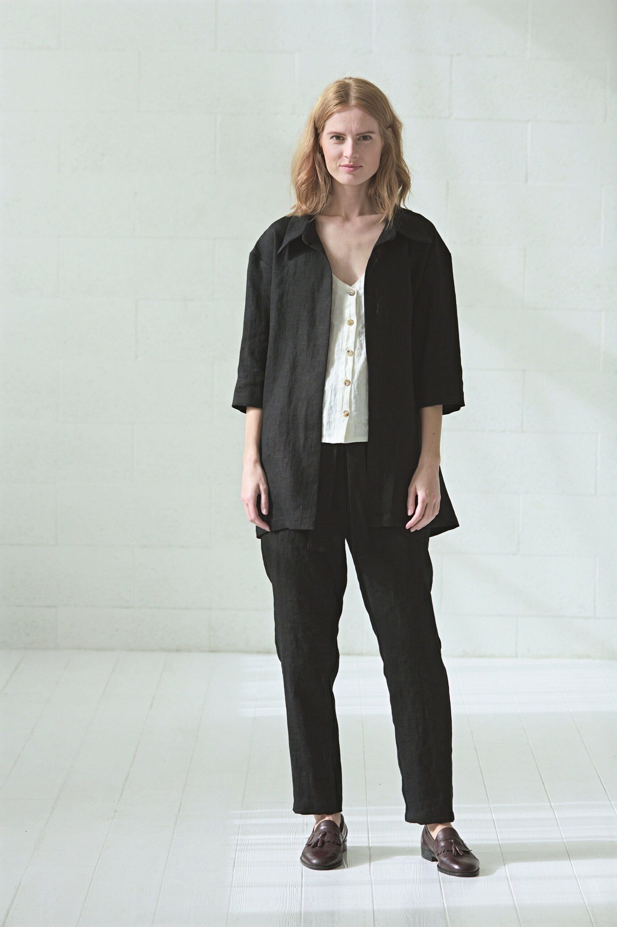 Linen Shirt Jacket with Pockets Old Linen Mill 