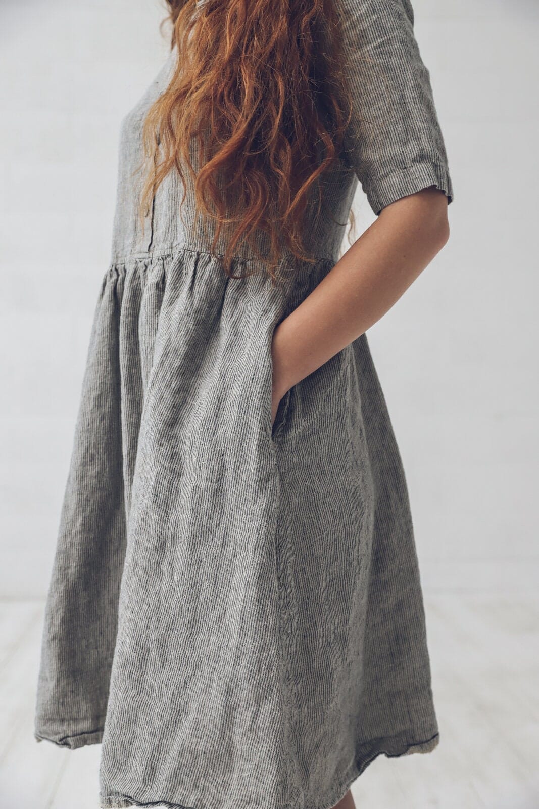 Linen Short Dress Sleeves Old Linen Mill 