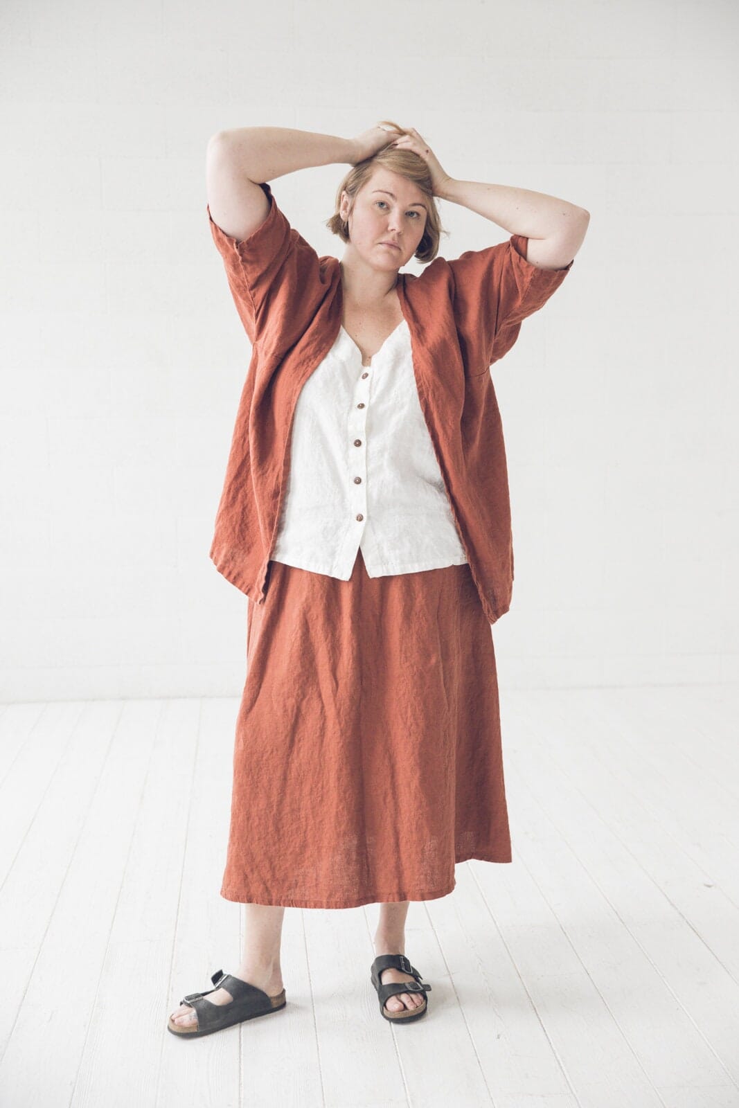 Linen Skirt with Pockets•ÈÀ Old Linen Mill 