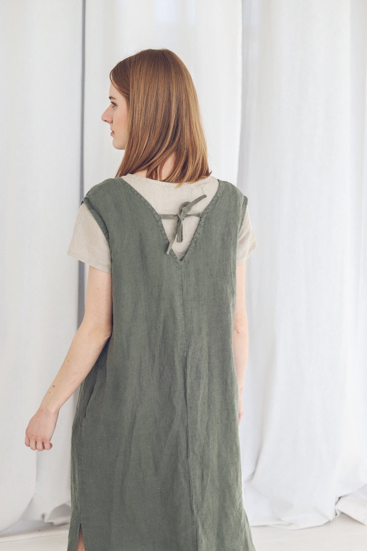 Linen Sleeveless Pinafore Dress Old Linen Mill 