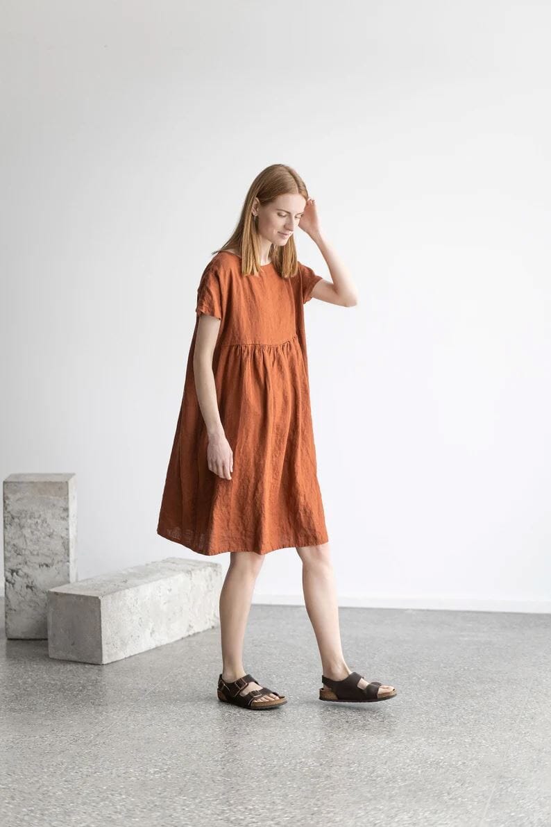 Linen Summer Minimal Dress Old Linen Mill 