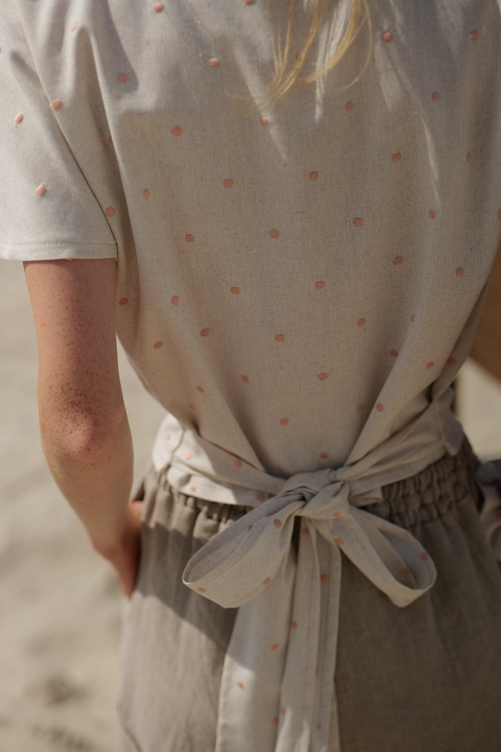 Linen Summer Polka Dot Top Samba T24 Old Linen Mill