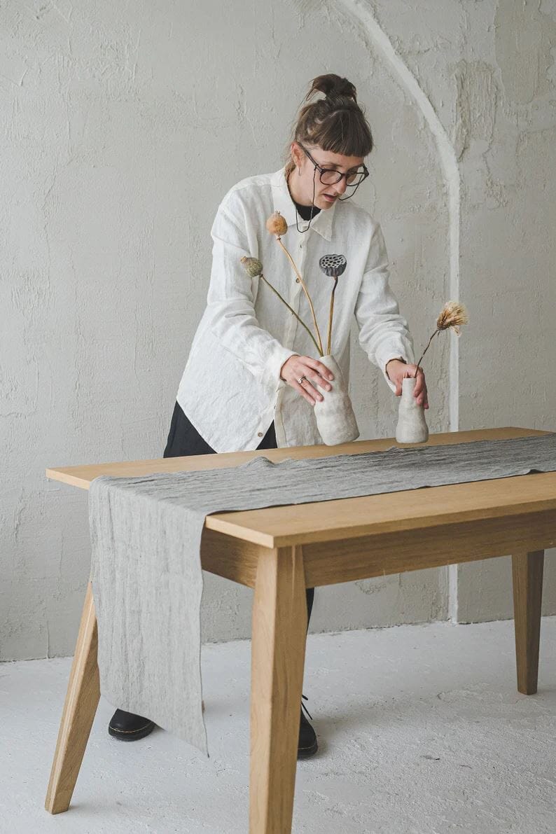 Linen Table Runner Handmade Gift Decor Old Linen Mill 