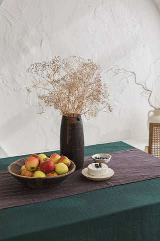 Linen Table Runner with Fringes Table Runner Old Linen Mill