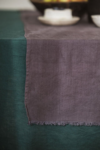Linen Table Runner with Fringes Table Runner Old Linen Mill
