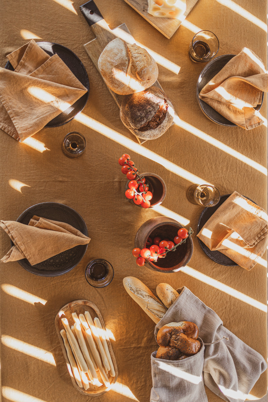 Linen Tablecloth in Honey Gold Old Linen Mill