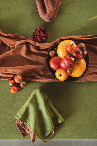 Linen Tablecloth in Moss Green Old Linen Mill