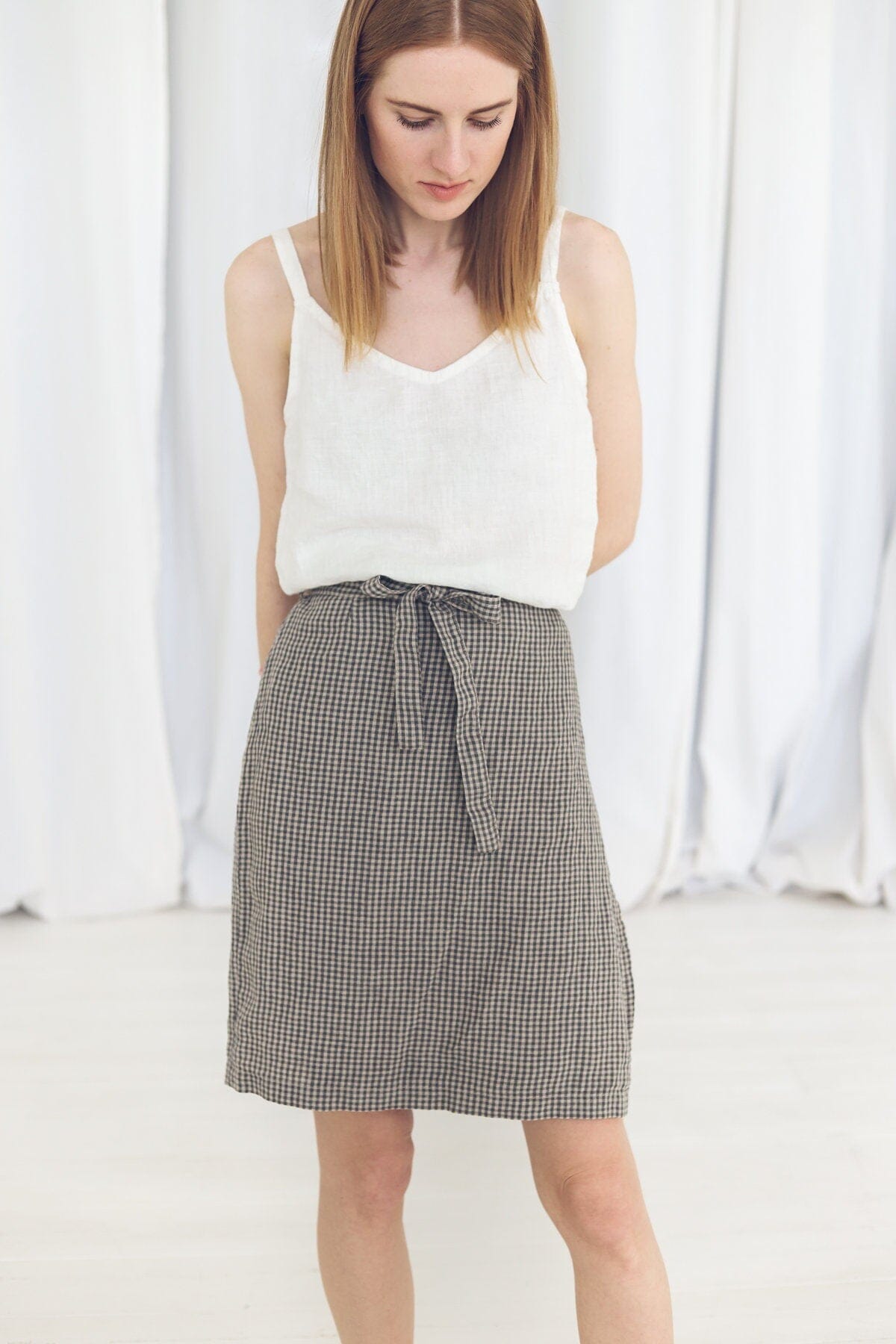 Linen Tie Wrap Skirt Old Linen Mill 