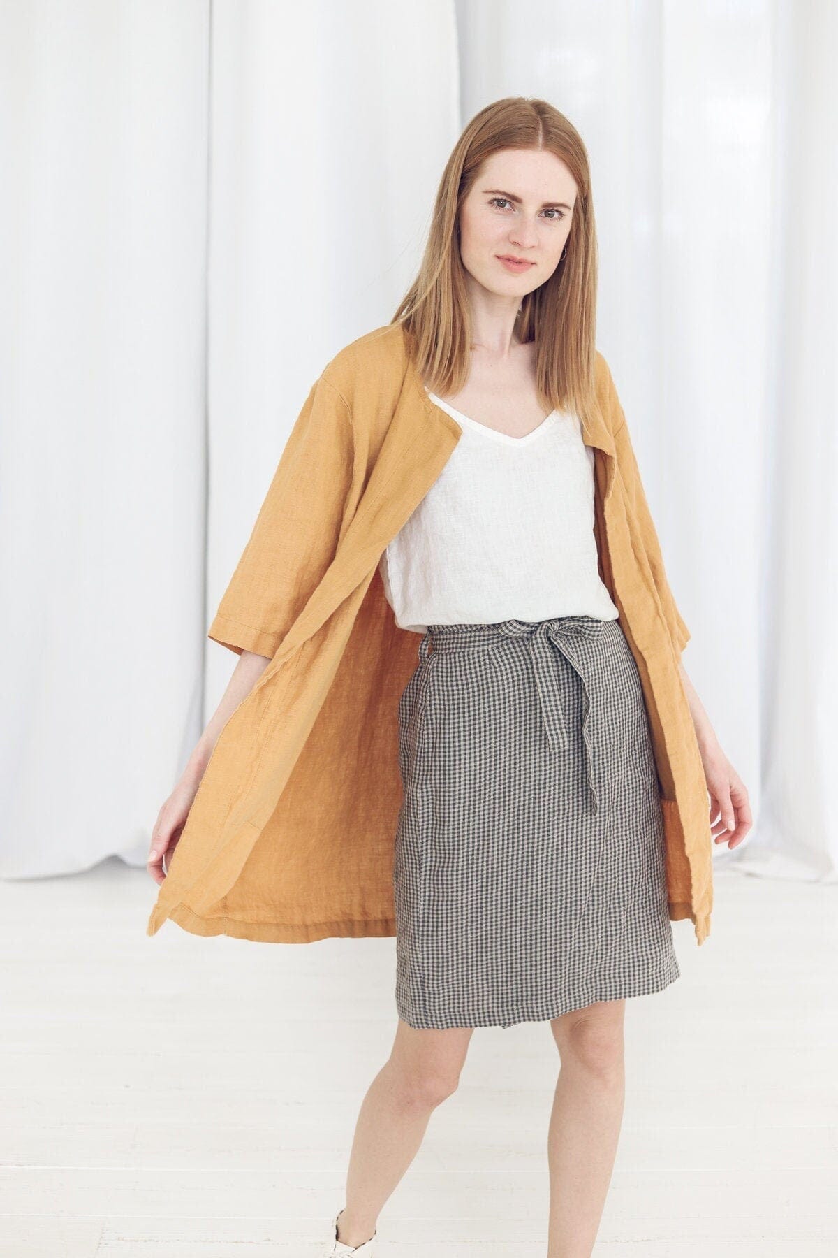 Linen Tie Wrap Skirt Old Linen Mill 