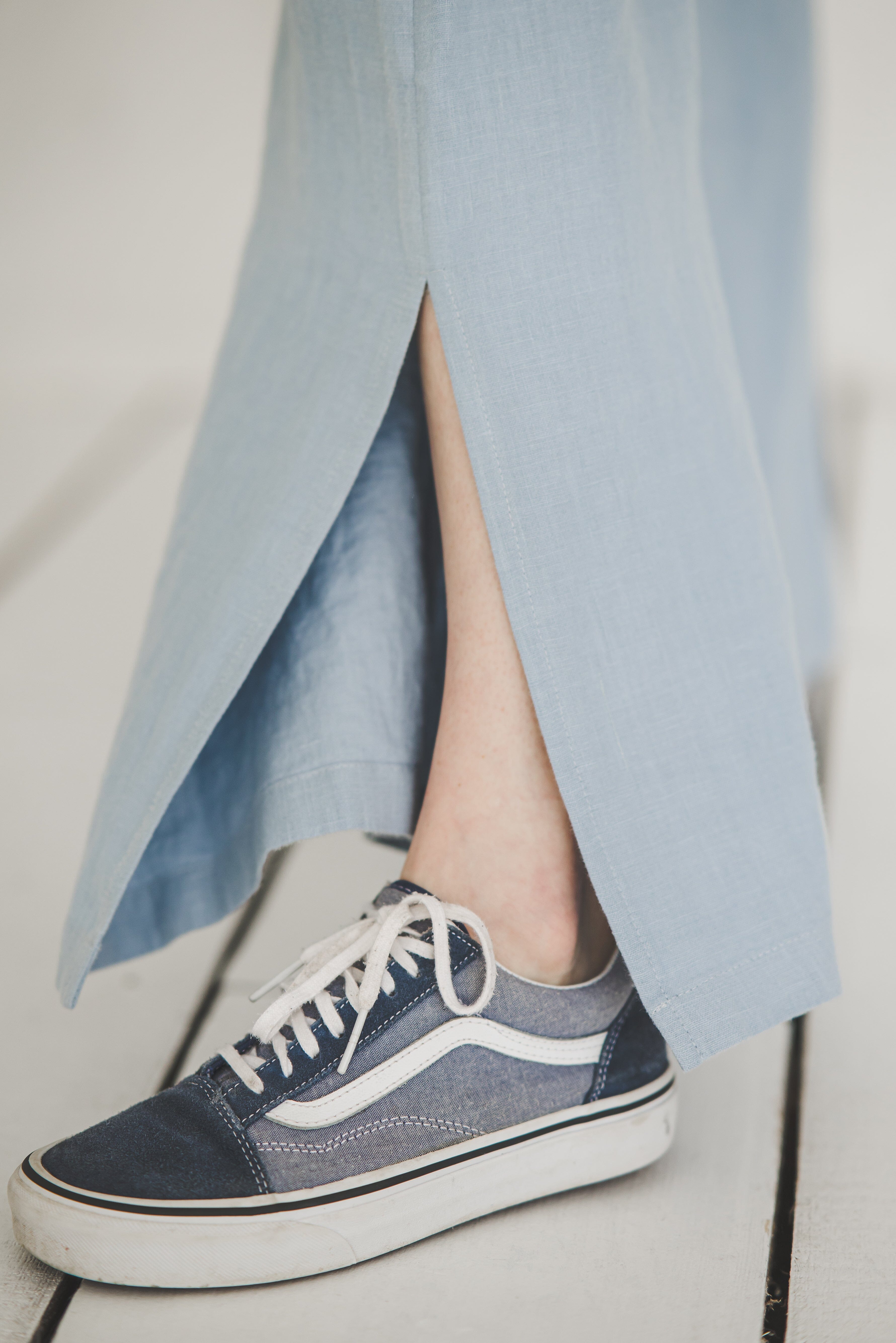 Linen Trousers with side slit Old Linen Mill