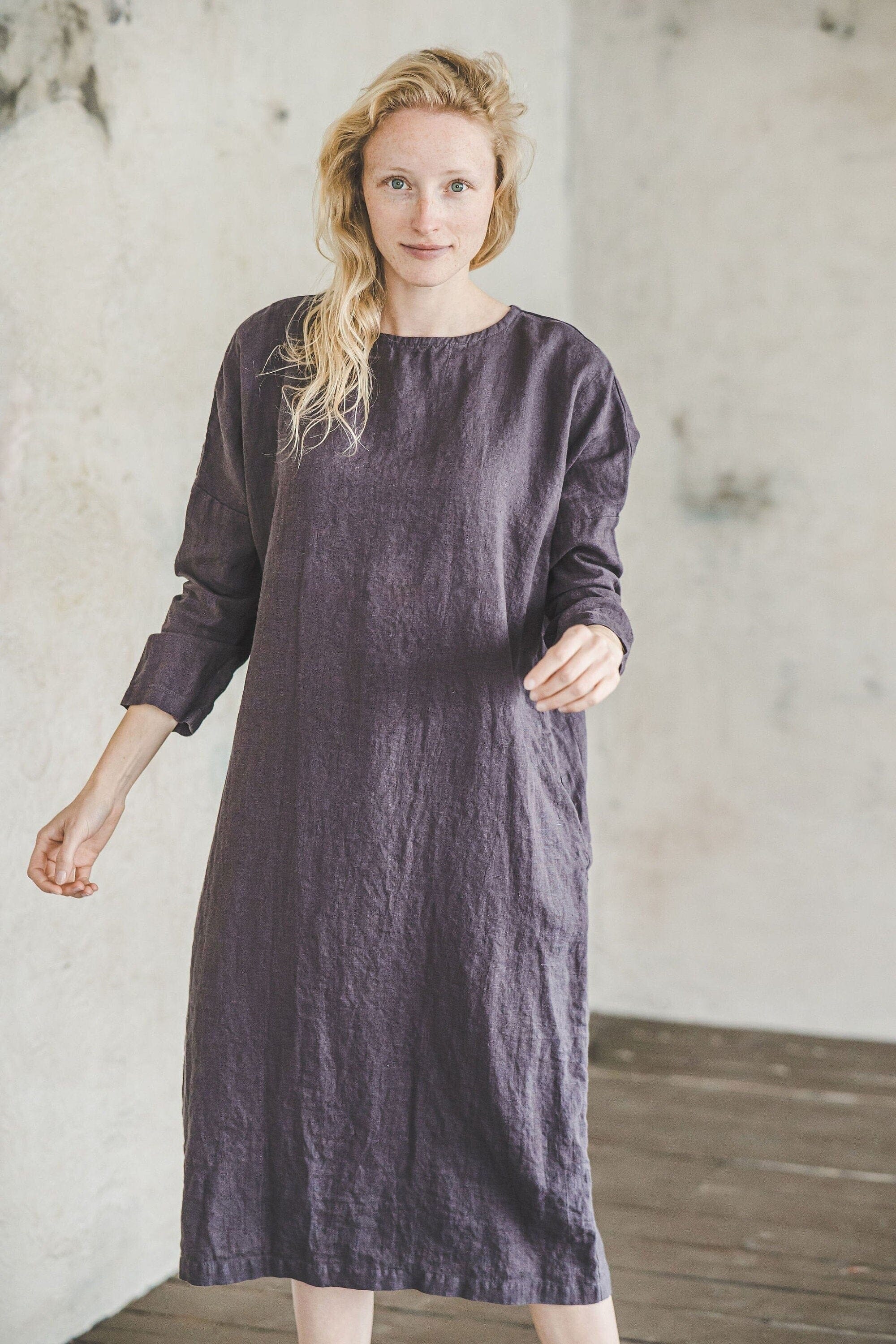 Linen Tunic Dress Loose Fitting Old Linen Mill 