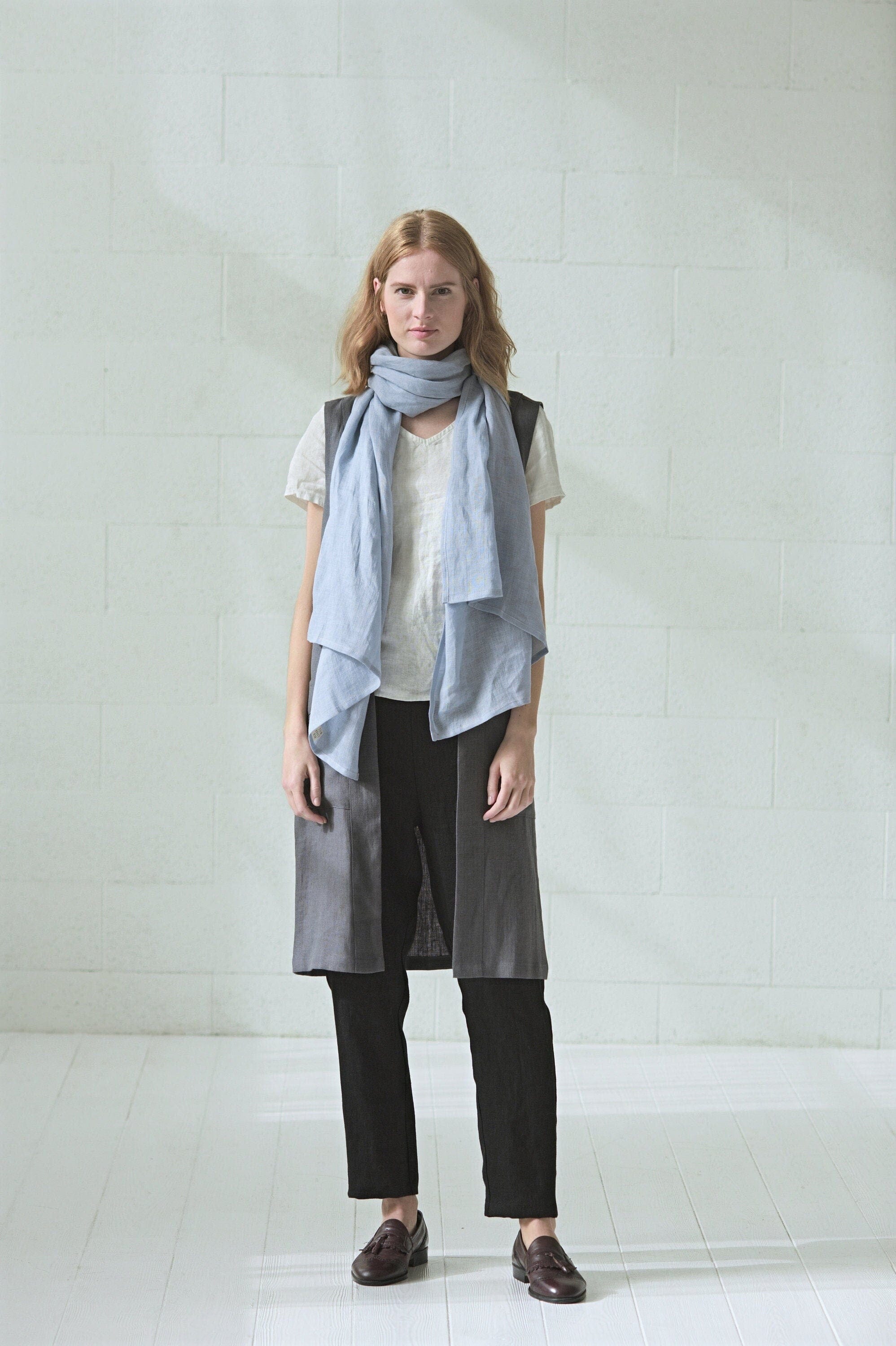 Linen Unisex Scarf Old Linen Mill 