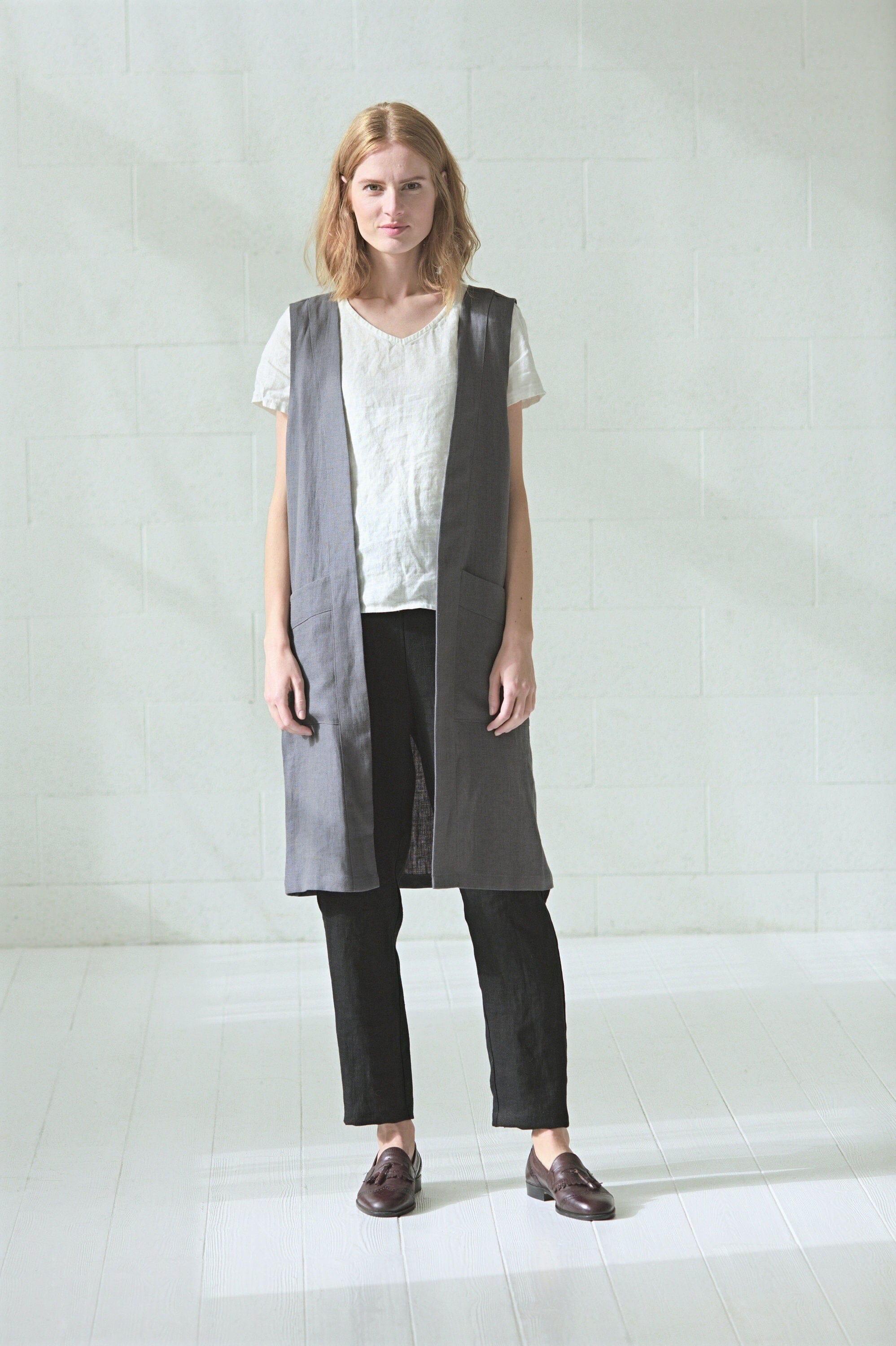 Linen Vest for Women Old Linen Mill 