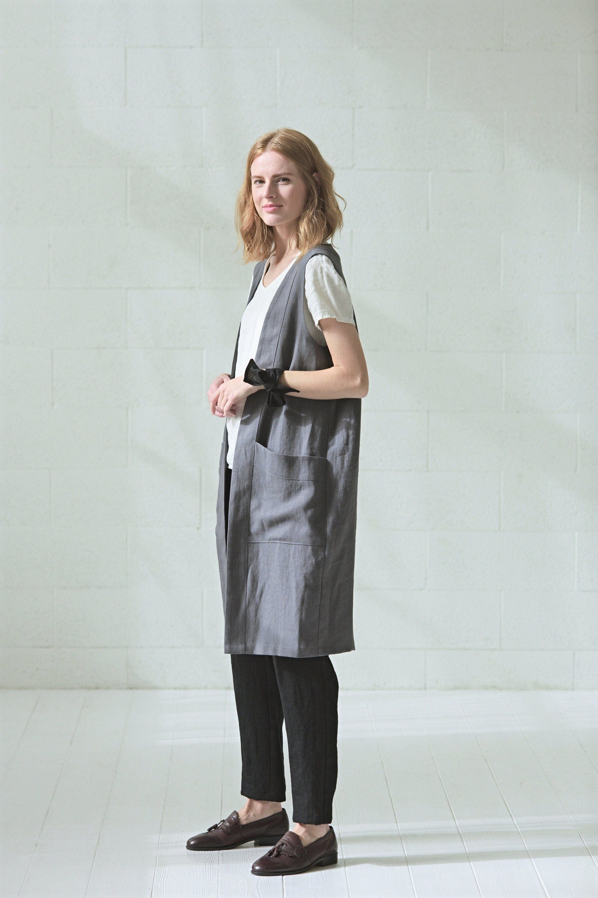 Linen Vest for Women Old Linen Mill 