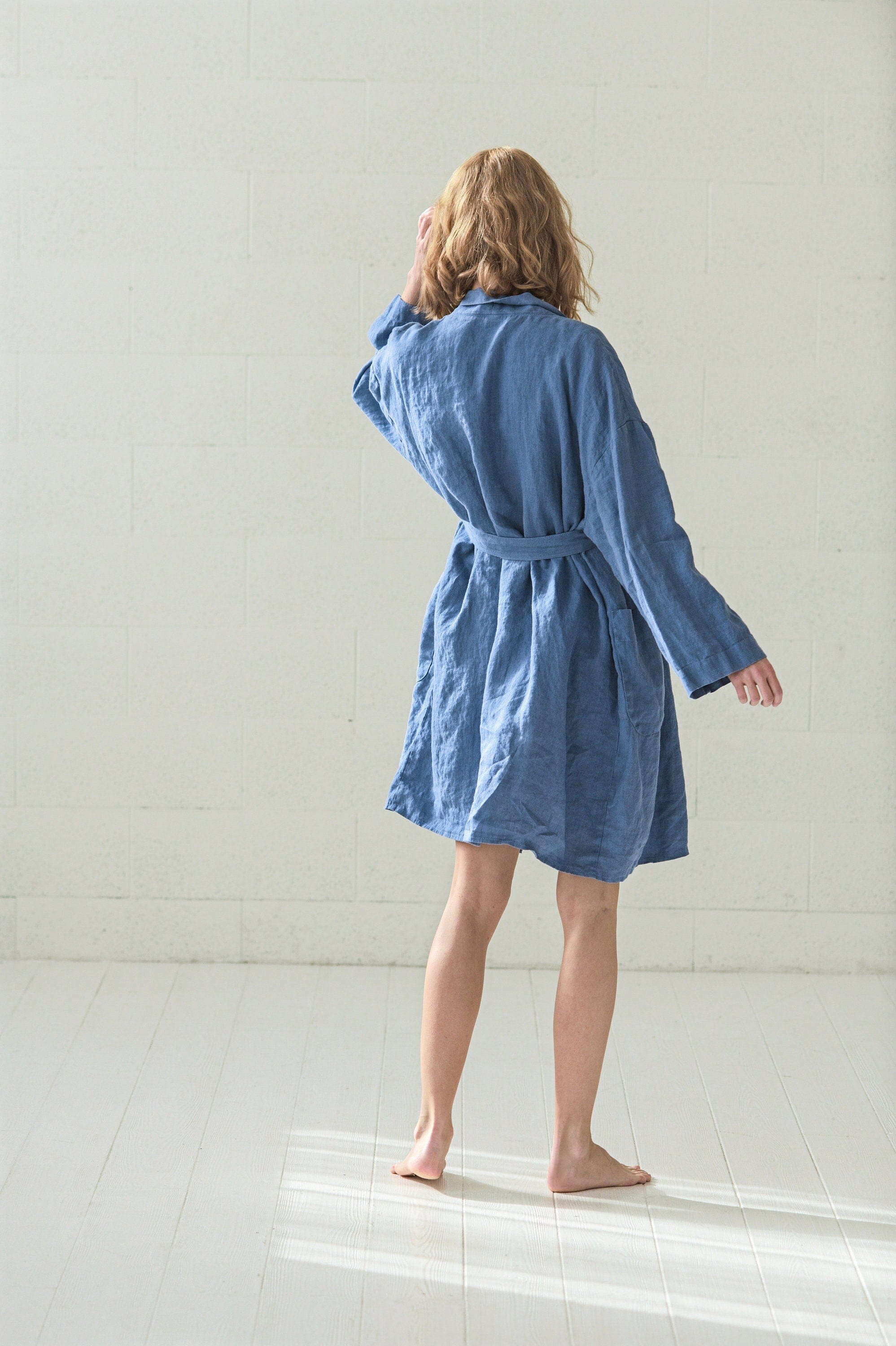 Long Linen Bathrobe Gift For Her Old Linen Mill 