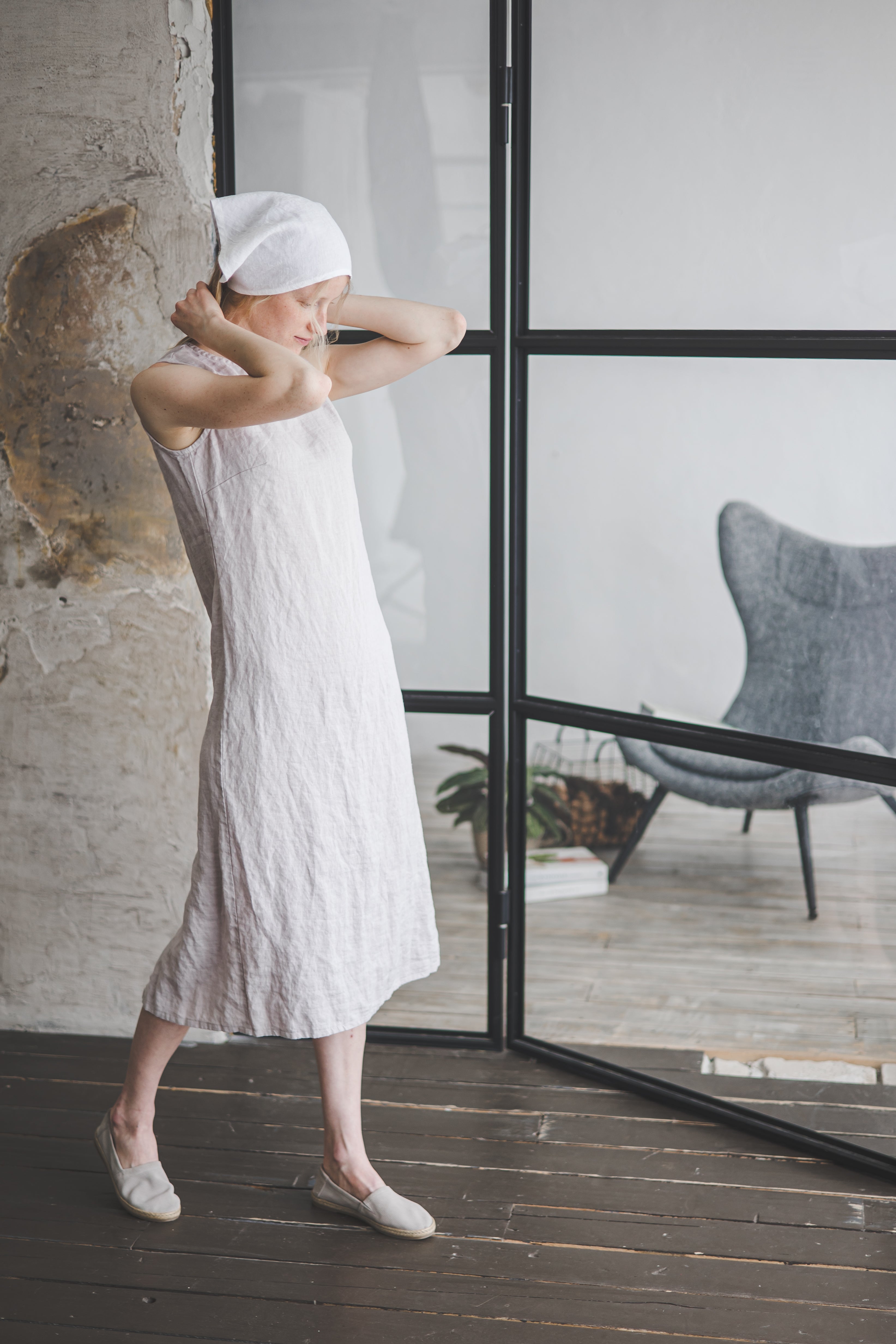 Long Linen Dress D55 Old Linen Mill