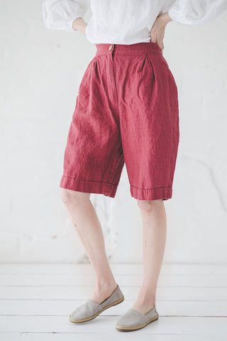 Long Linen Shorts SH08 Old Linen Mill
