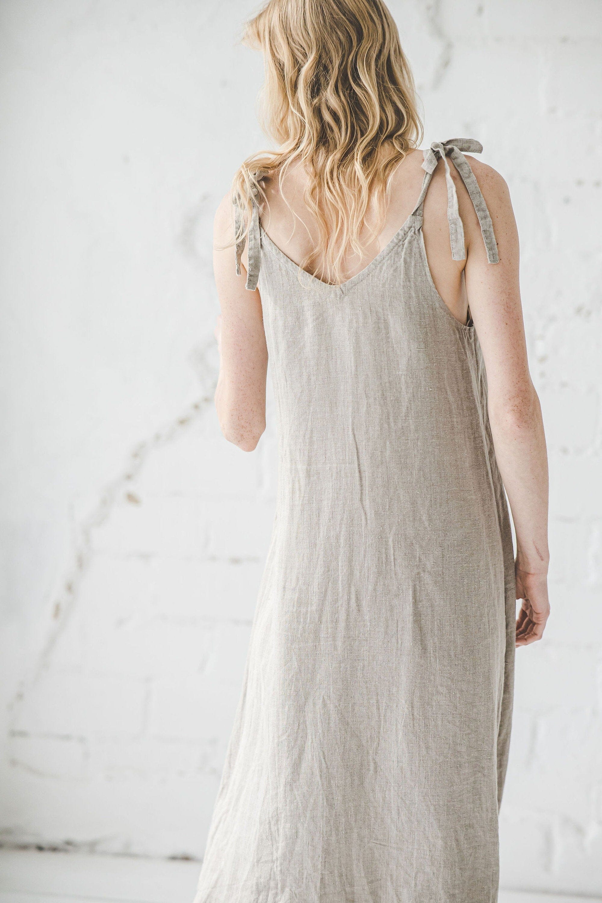 Long Slim Linen Dress Old Linen Mill 