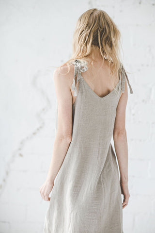 Long Slim Linen Dress Old Linen Mill 