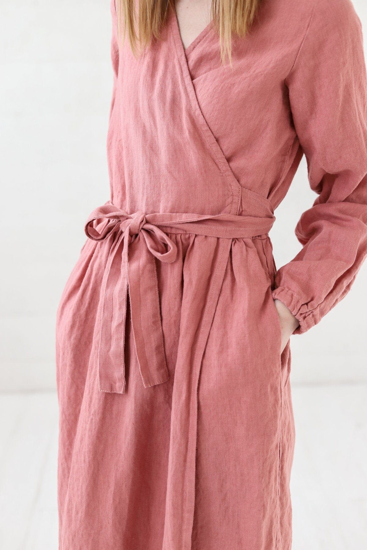 Long Wrap Linen Dress Old Linen Mill 