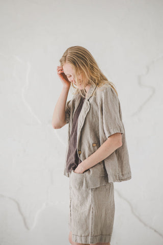 Loose Linen Cardigan, Jacket for Women, Linen Jacket with Pockets, Flax Linen Blazer C14 Old Linen Mill 