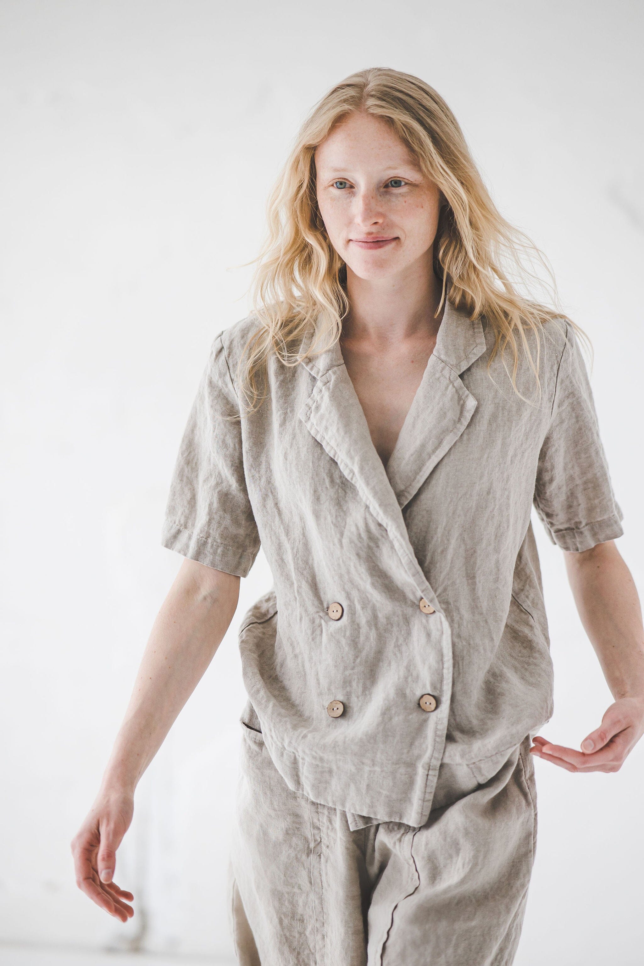 Loose Linen Cardigan, Jacket for Women, Linen Jacket with Pockets, Flax Linen Blazer C14 Old Linen Mill 
