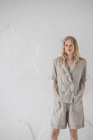 Loose Linen Cardigan, Jacket for Women, Linen Jacket with Pockets, Flax Linen Blazer C14 Old Linen Mill 