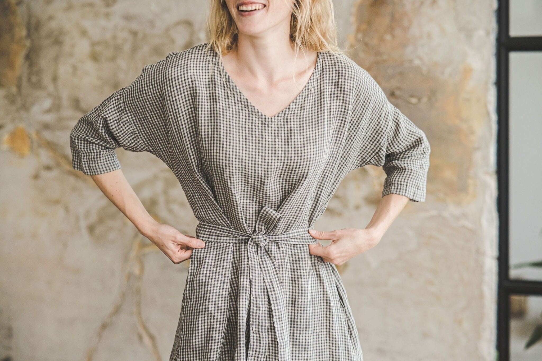 Loose Linen Fitting Women Dress Old Linen Mill 