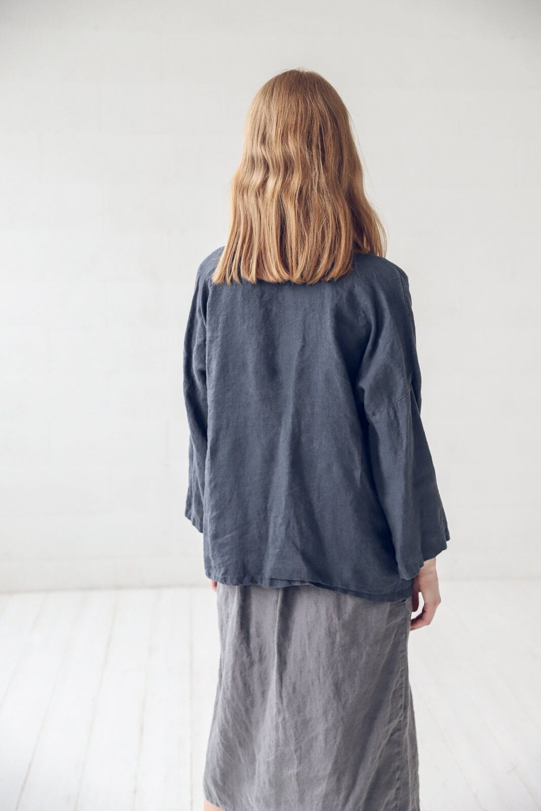 Loose Linen Jacket with Pockets Old Linen Mill 