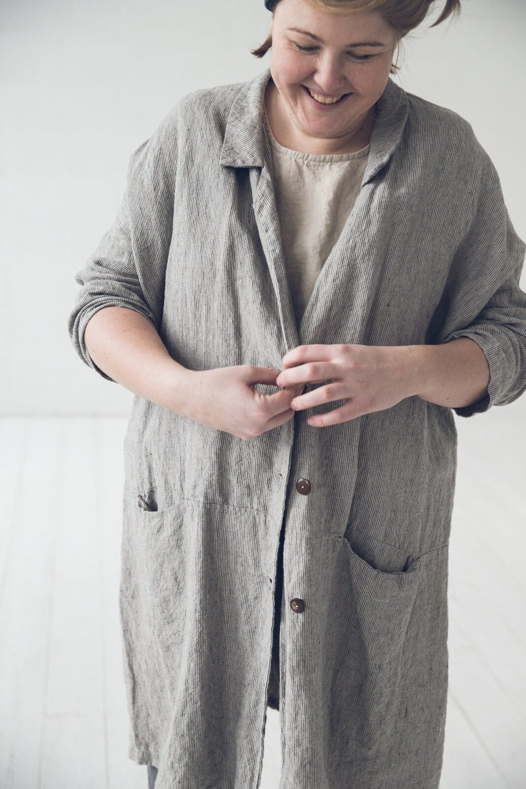 Loose Linen Jacket with Pockets Old Linen Mill 