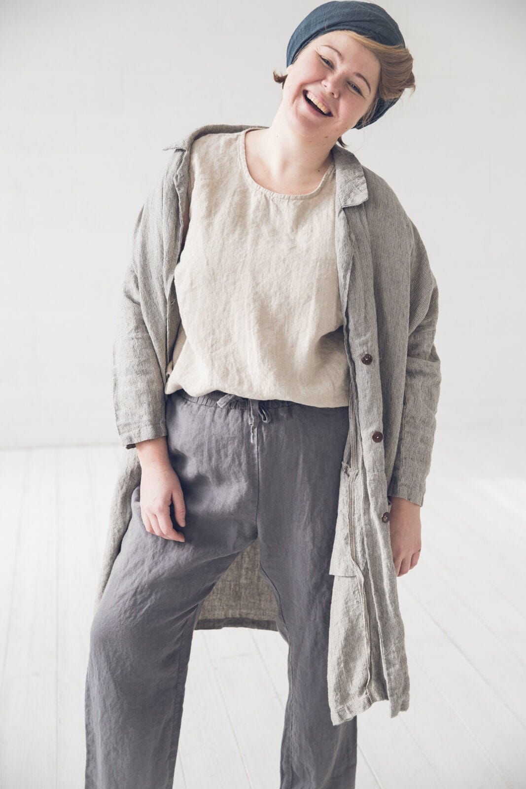 Loose Linen Jacket with Pockets Old Linen Mill 