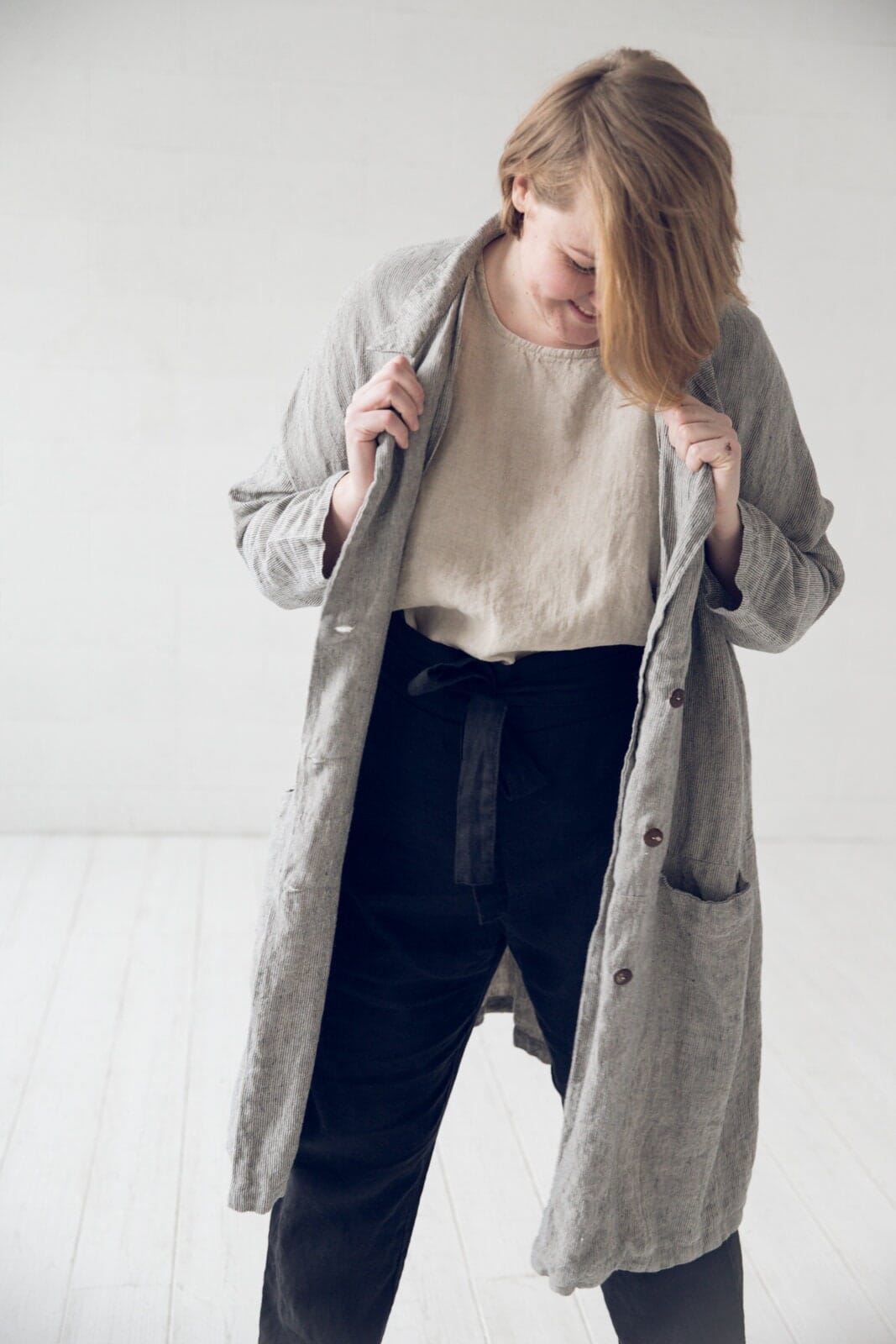 Loose Linen Jacket with Pockets Old Linen Mill 