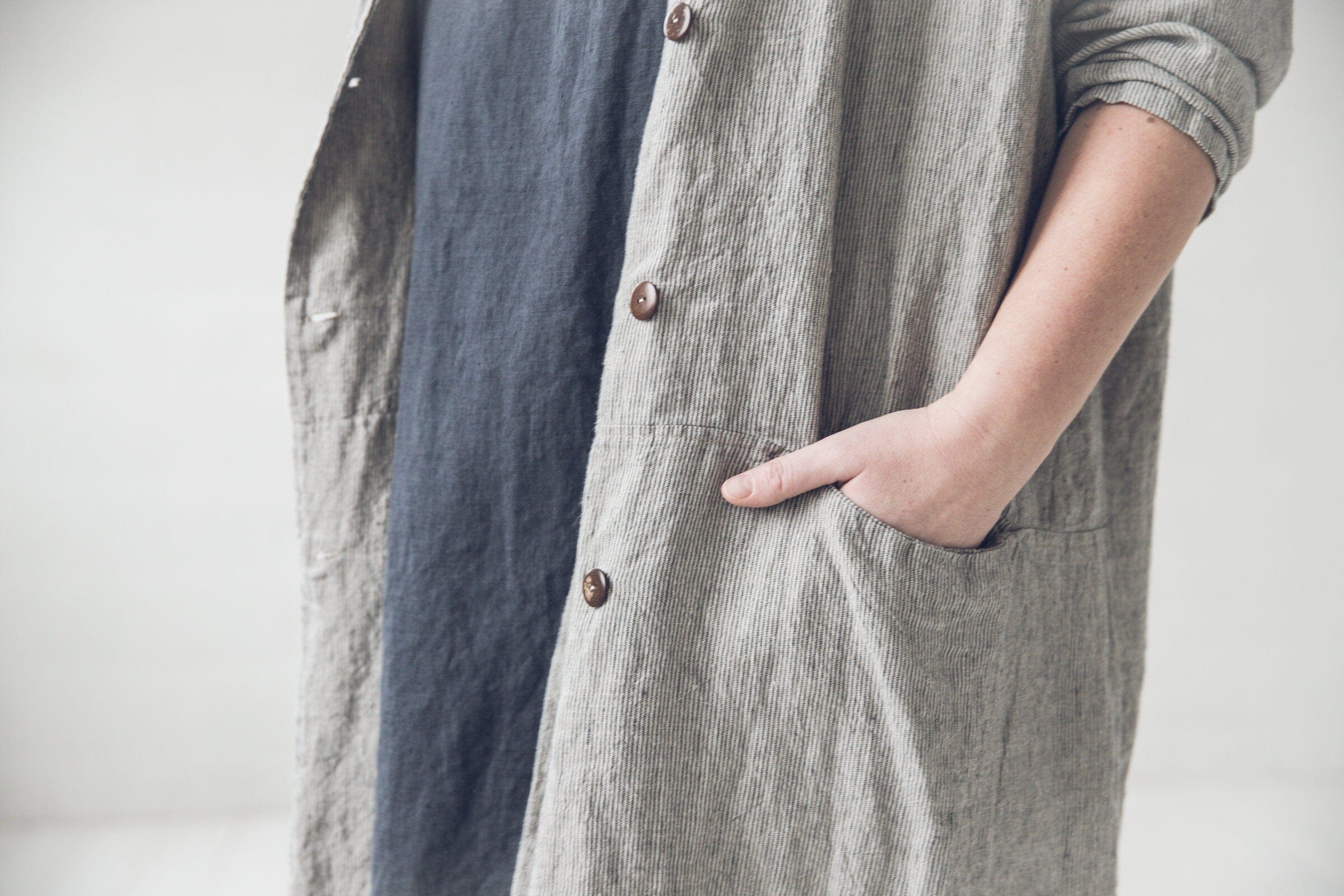Loose Linen Jacket with Pockets Old Linen Mill 