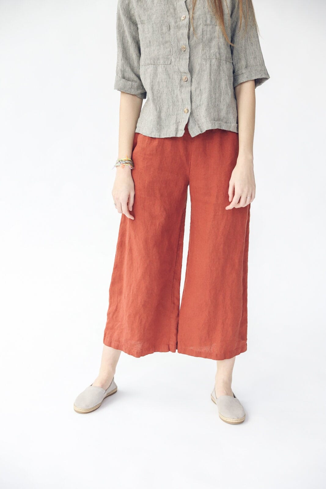 Loose Linen Wide Leg Pants Old Linen Mill 