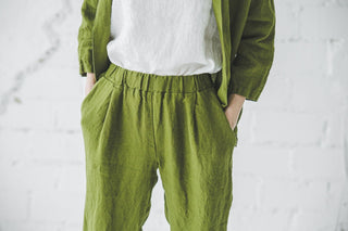 Loose Natural Linen Pants Old Linen Mill 