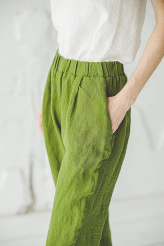 Loose Natural Linen Pants Old Linen Mill 