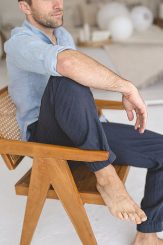 Men's Cargo Linen Pants Old Linen Mill