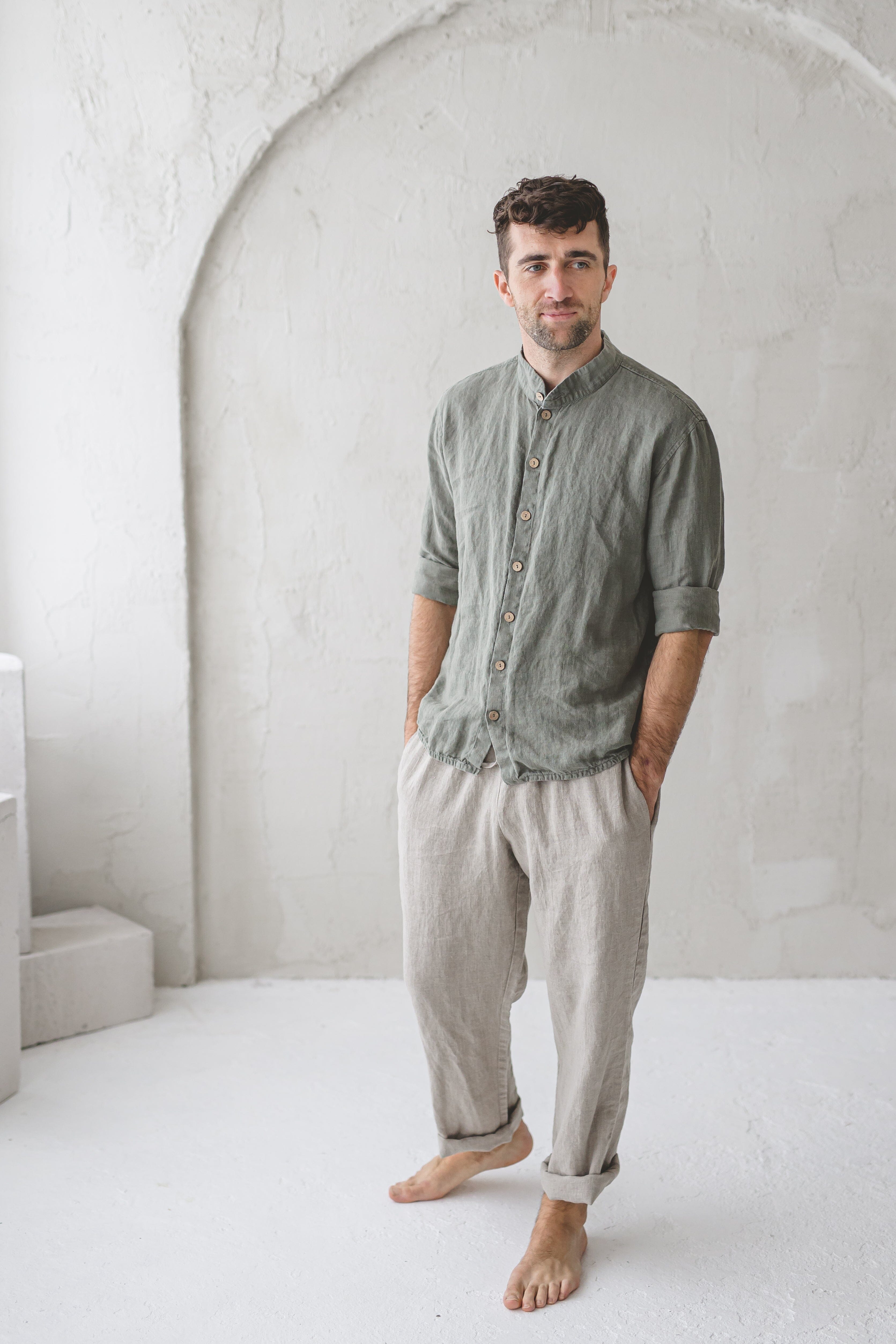 Men's Linen Pants Old Linen Mill