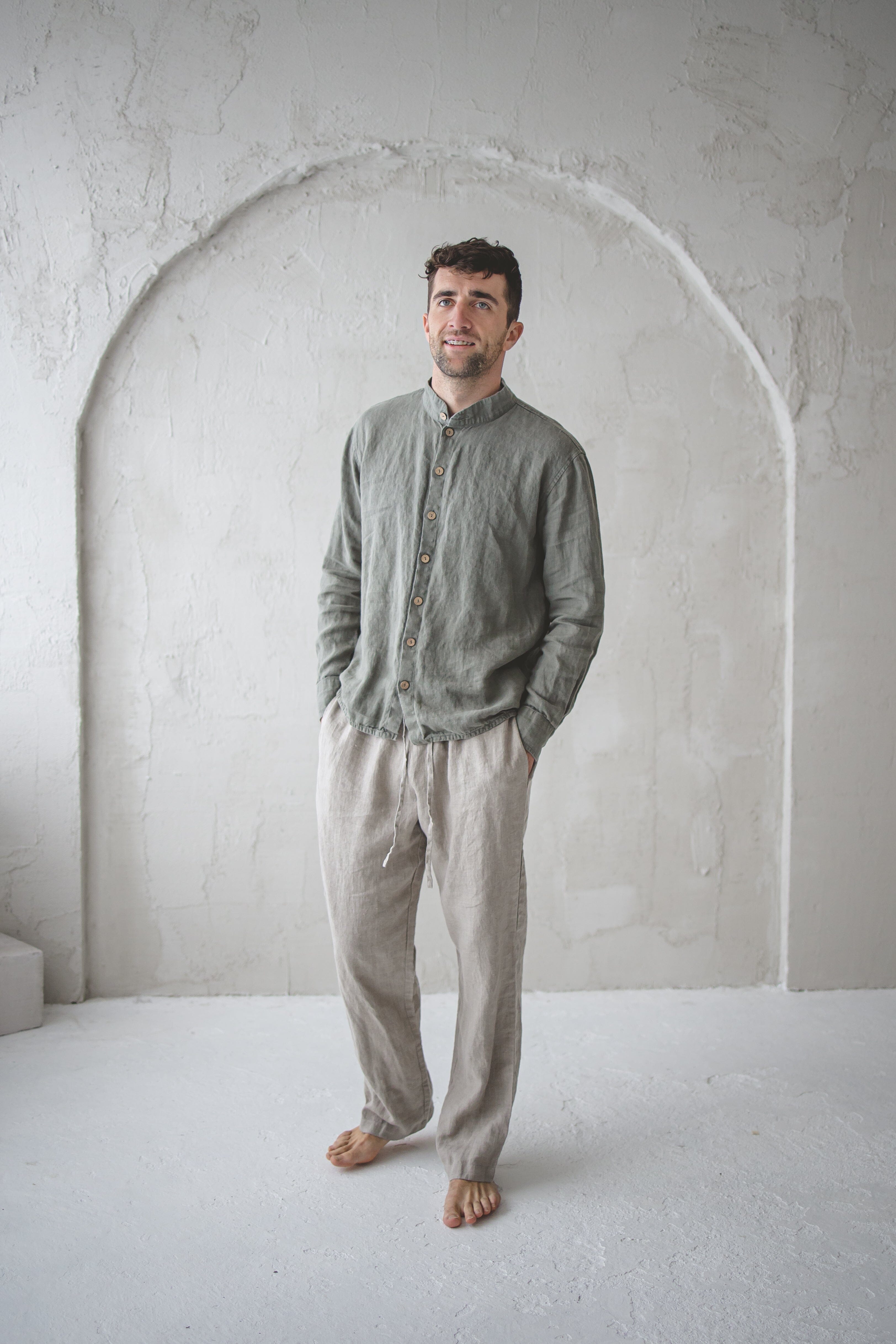 Men's Linen Pants Old Linen Mill