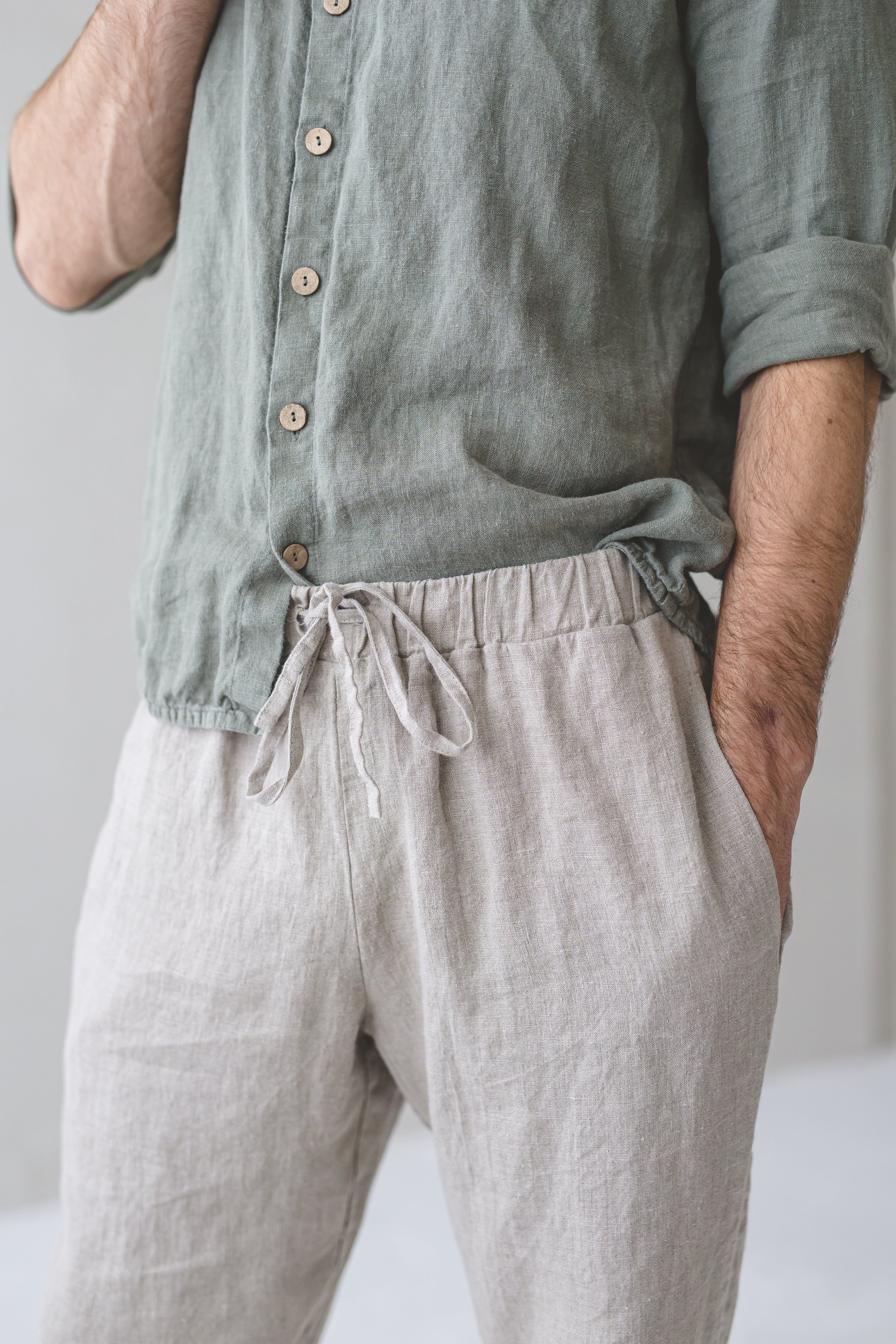 Men's Linen Pants Old Linen Mill